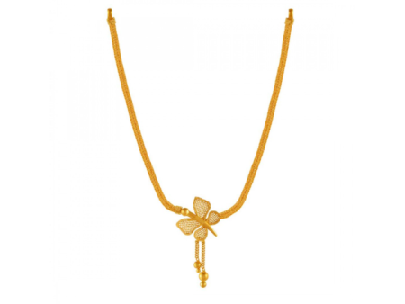 22k Butterfly Jali Work Gold Necklace For Discount