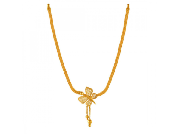 22k Butterfly Jali Work Gold Necklace For Discount