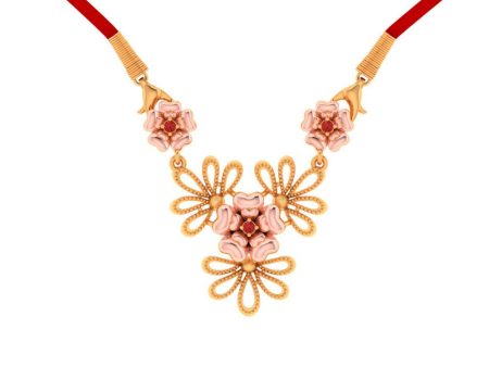 22k Floral Designed Gold Necklace Fashion