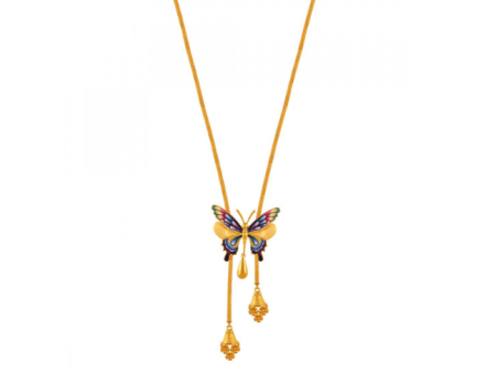 22k Butterfly Hope Pendant Gold Neckpiece For Cheap