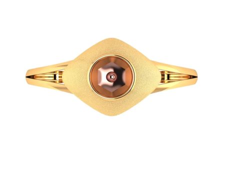 14KT (585) Yellow Gold Unique Geometric Shape Classic Ring For Women & Girls (Size 12) on Sale