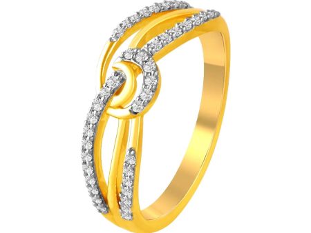 14K Diamond Ring With Intertwined Bands For Cheap