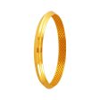 14KT (585) Yellow Gold Textured Finished Men’s Kada With Elegant Cut-out Design (Size 19) Hot on Sale