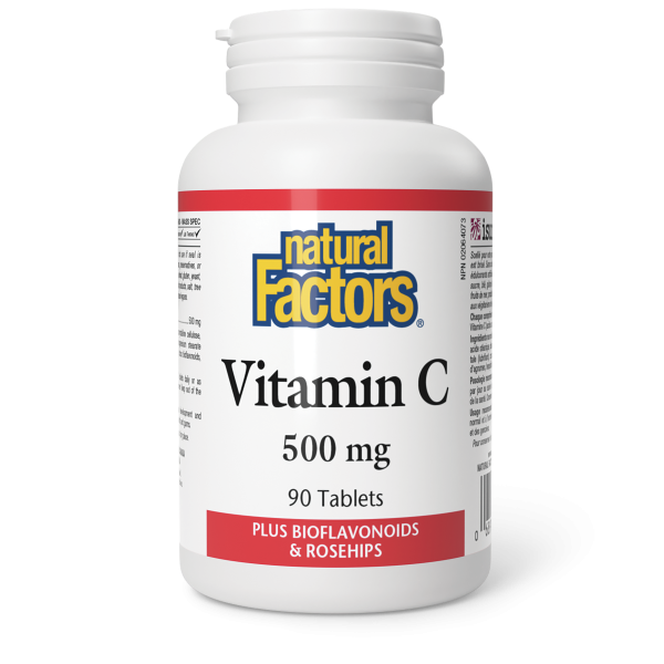 Natural Factors Vitamin C Plus Bioflavonoids  & Rosehips  500 mg  90 Tablets Supply