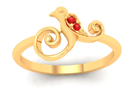 22k Bird Shaped Gold Ring Embedded With The Finest Looking Stones From Online Exclusive Supply