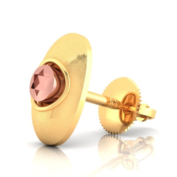 22KT (916) Yellow Gold Minimalist Eterknight Collection Stud Earring For Men For Discount