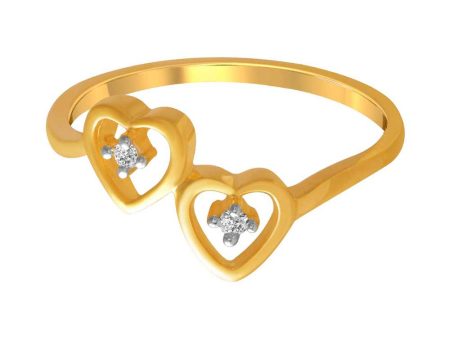 14k  Dual Heart Gold Ring Online Hot Sale