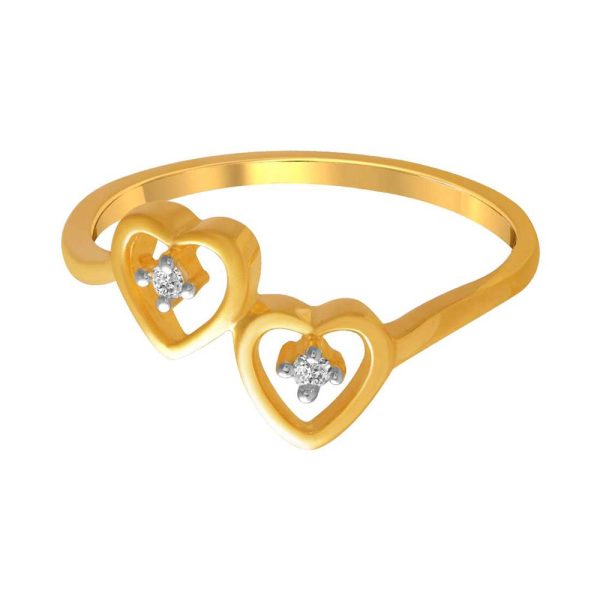 14k  Dual Heart Gold Ring Online Hot Sale