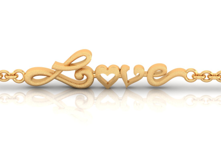 14k  love  Word Gold Bracelets With O Heart Discount