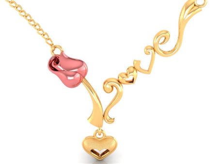 22k Yellow With Love Heart And Kalka Style Gold Necklace Sale