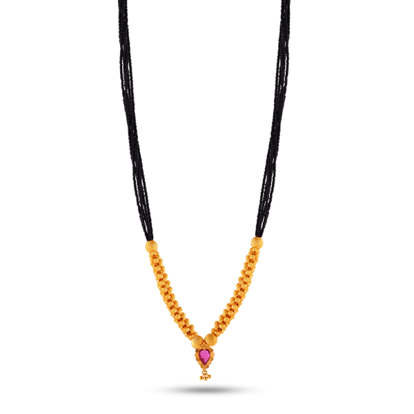 Beautifully Crafted Tushi Gold Mangalsutra Online Discount