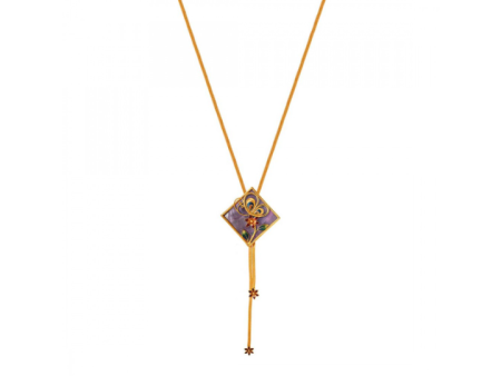 22k Rhombus Pendant Meenakari Gold Fancy Neckpiece For Sale