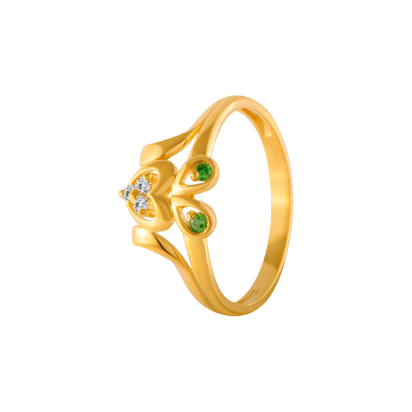 22KT Yellow Gold And American Diamond Ring For Women Online