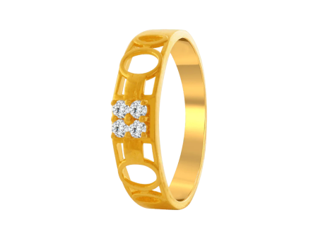 22KT Yellow Gold And American Diamond Ring For Men Hot on Sale