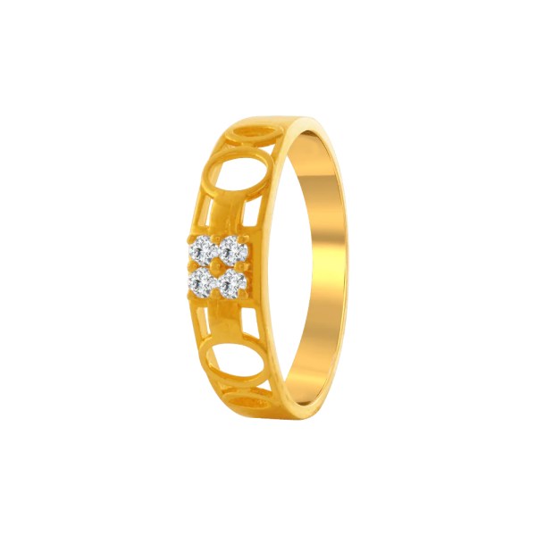 22KT Yellow Gold And American Diamond Ring For Men Hot on Sale