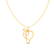 22KT Half-n-half Musical Note Love Gold Pendant From Online Exclusive Collection For Sale