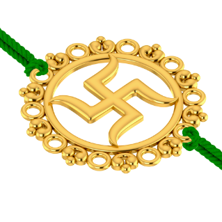 22k Gold Rakhi With Swastik Symbol From The House Of Pc Chandra Jewellers Online Sale