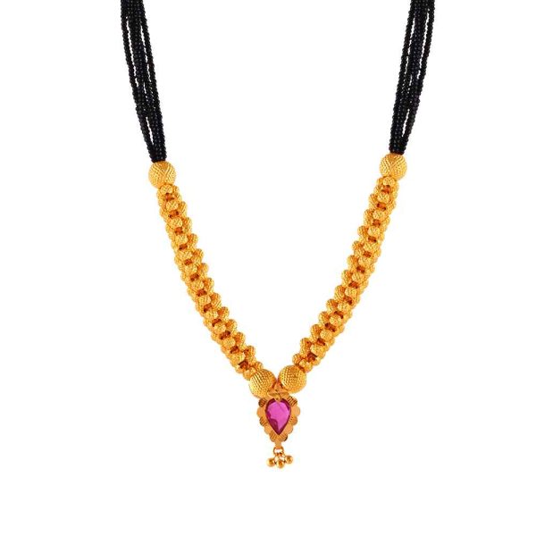 Beautifully Crafted Tushi Gold Mangalsutra Online Discount