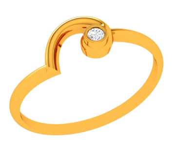 22k Conceptual Yellow Gold Ring For Sale