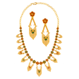 22k Jewellery Set With Green And Maroon Minakari Work Sale