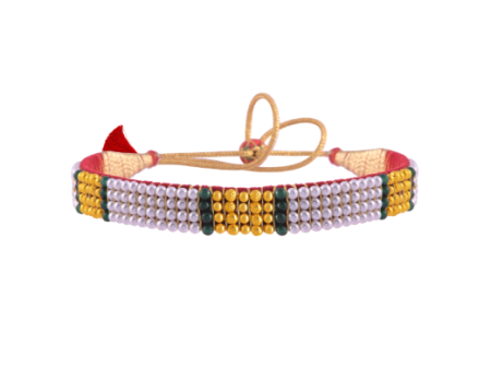 22k Refined Tushi Gold & Pearl Choker With Green Beads Fashion