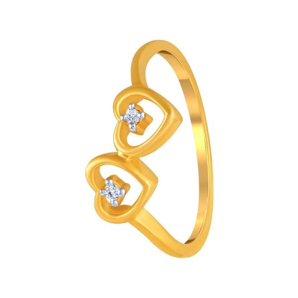 14k  Dual Heart Gold Ring Online Hot Sale