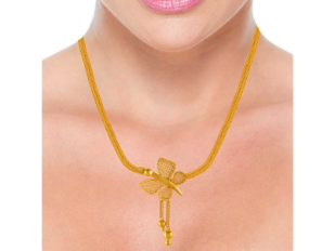 22k Butterfly Jali Work Gold Necklace For Discount