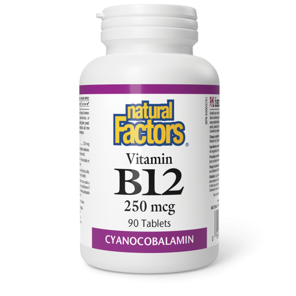 Natural Factors Vitamin B12  250 mcg  90 Tablets on Sale