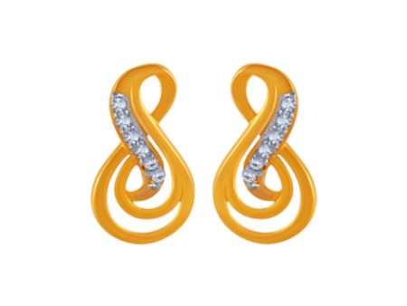 14 Gemmed Swirly Gold Earrings From Online Exclusive on Sale