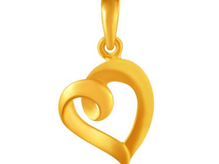 14k  Gold Hooped Heart Shape Pendant For Discount