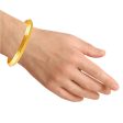 14KT (585) Yellow Gold Textured Finished Men’s Kada With Elegant Cut-out Design (Size 19) Hot on Sale