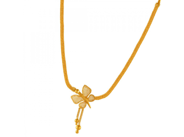 22k Butterfly Jali Work Gold Necklace For Discount