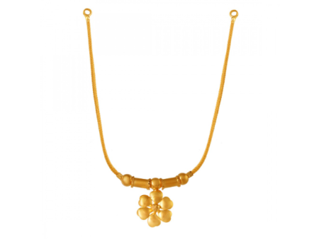 22k Chic Floral Gold Necklace For Discount