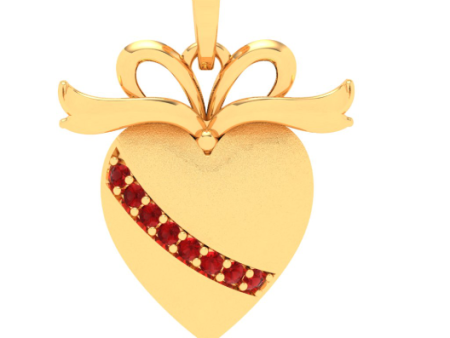 22k Heart Shaped Gold Pendant With A Bow From Online Exclusive Fashion