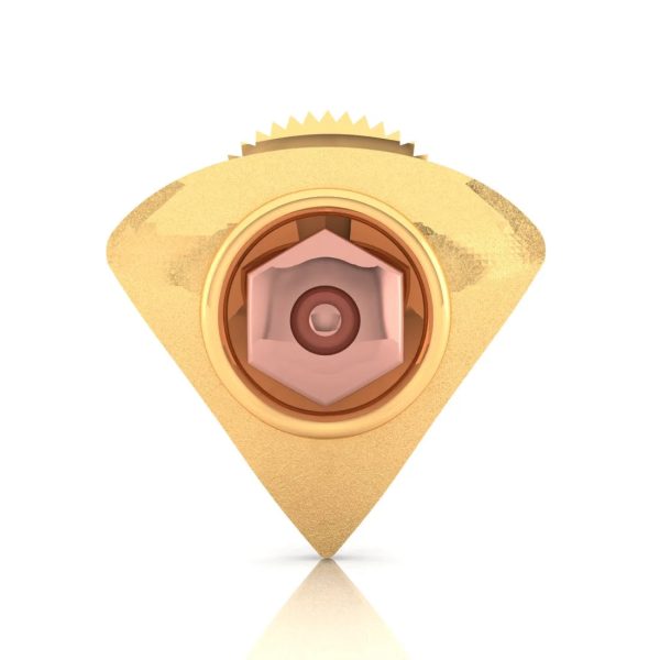 18KT (750) Yellow Gold Unique Hexagonal Stud Earring For Men on Sale