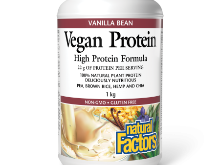 Natural Factors Vegan Protein High Protein Formula   1 kg Powder Vanilla Bean Fashion