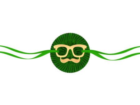 22k Gold Rakhi In Specs And Moustache Motif Discount