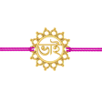 22k Gold Rakhi With Floral Design, Dark Pink Threads And  bhai  Written On It Online Hot Sale