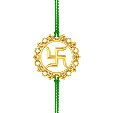 22k Gold Rakhi With Swastik Symbol From The House Of Pc Chandra Jewellers Online Sale