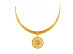 Uniquely Crafted 22k Gold Choker With A Round Pendant For Cheap