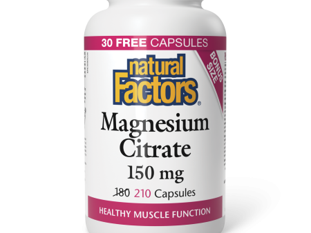 Natural Factors Magnesium Citrate  150 mg  210 Capsules For Sale