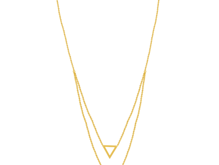 22k Two Layered Gold Chain With Triangle Shaped Design Online now