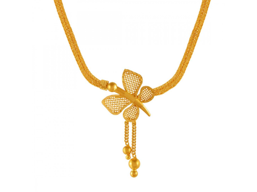 22k Butterfly Jali Work Gold Necklace For Discount