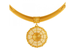 Uniquely Crafted 22k Gold Choker With A Round Pendant For Cheap