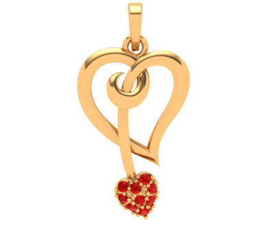 22k Double Heart Themed Gold Locket For Contemporary Look Online now