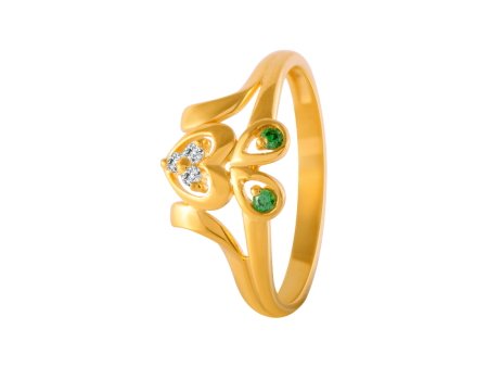 22KT Yellow Gold And American Diamond Ring For Women Online