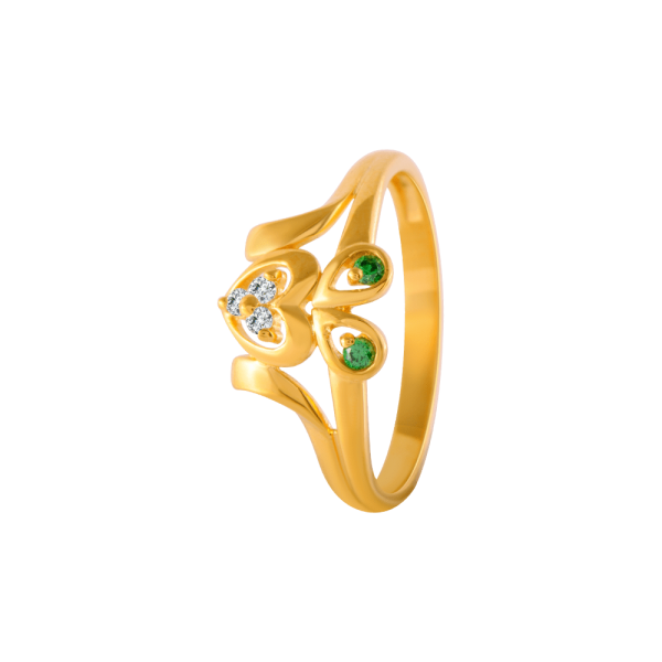 22KT Yellow Gold And American Diamond Ring For Women Online