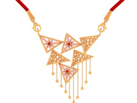 22k Intricated Triangle Designed Gold Necklace Online Sale