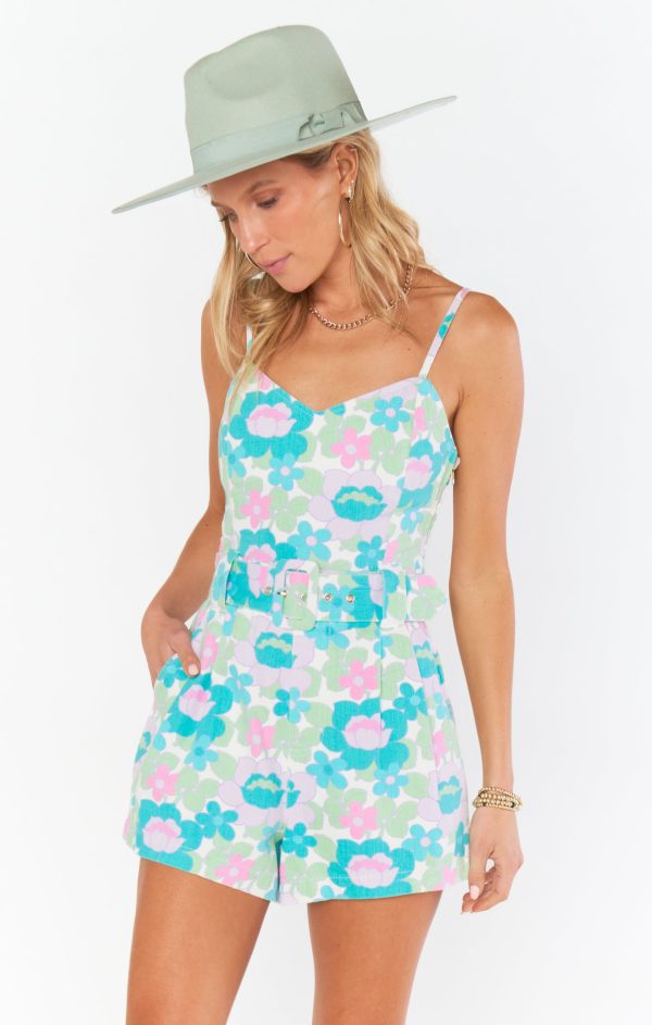 Sloane Romper ~ Blue Fresh Floral Discount