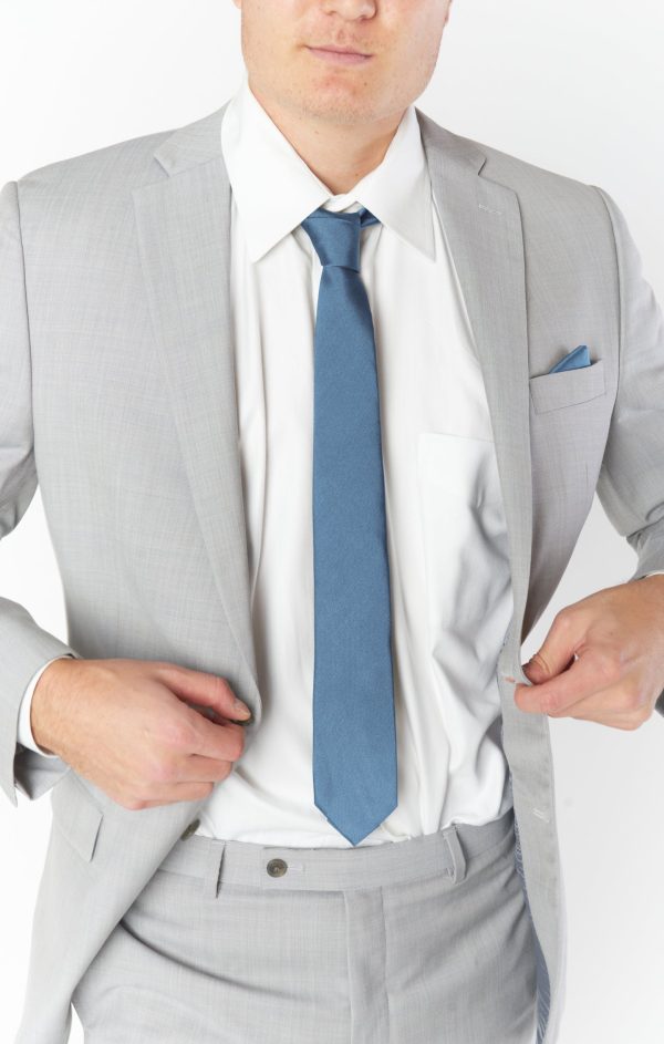 Nico Neck Tie ~ Slate Blue Solid For Sale